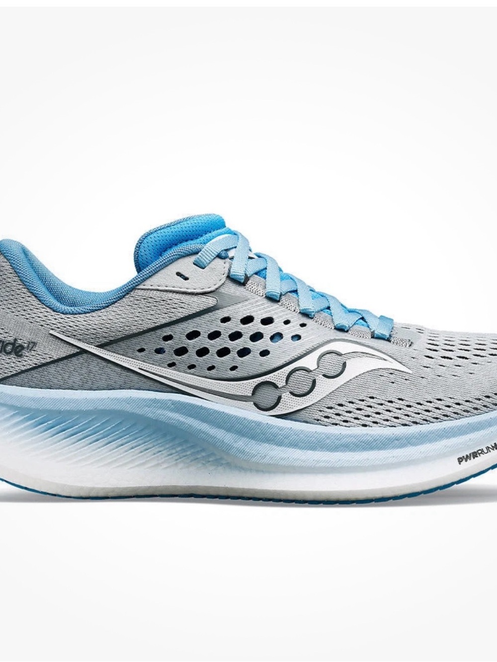 Saucony Women's Grey and Light Blue Running Sneaker 10.5 wide